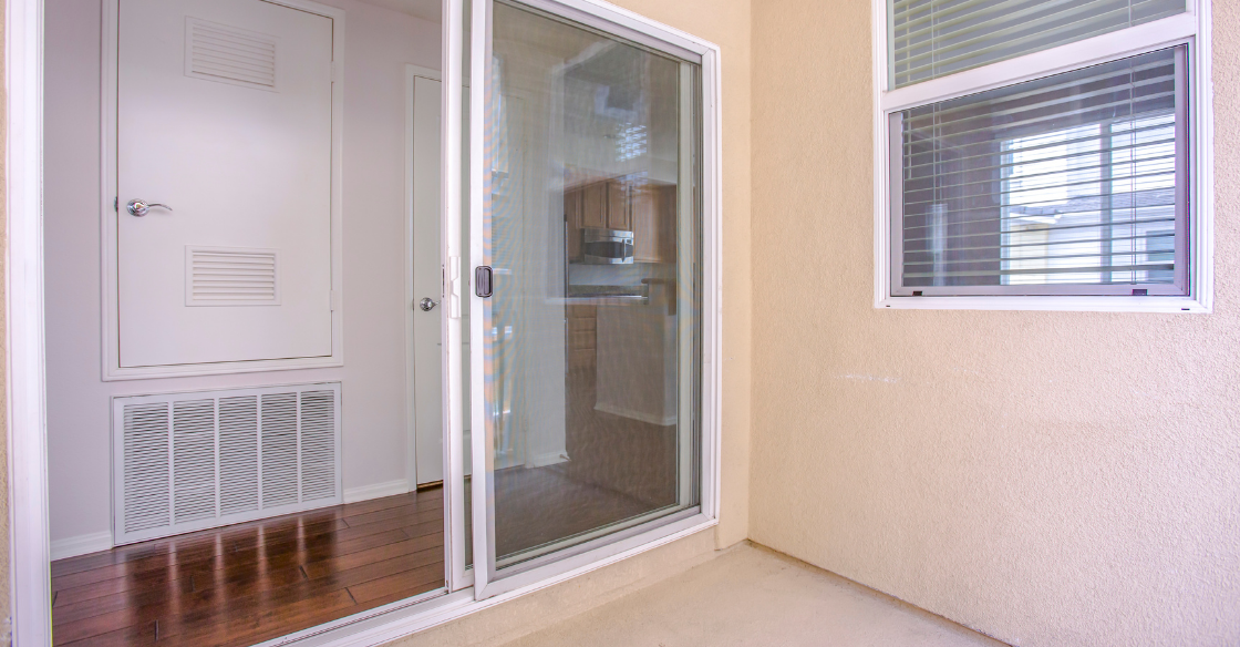 a sliding glass door that's hard to close