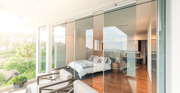 bi fold bedroom frameless glass