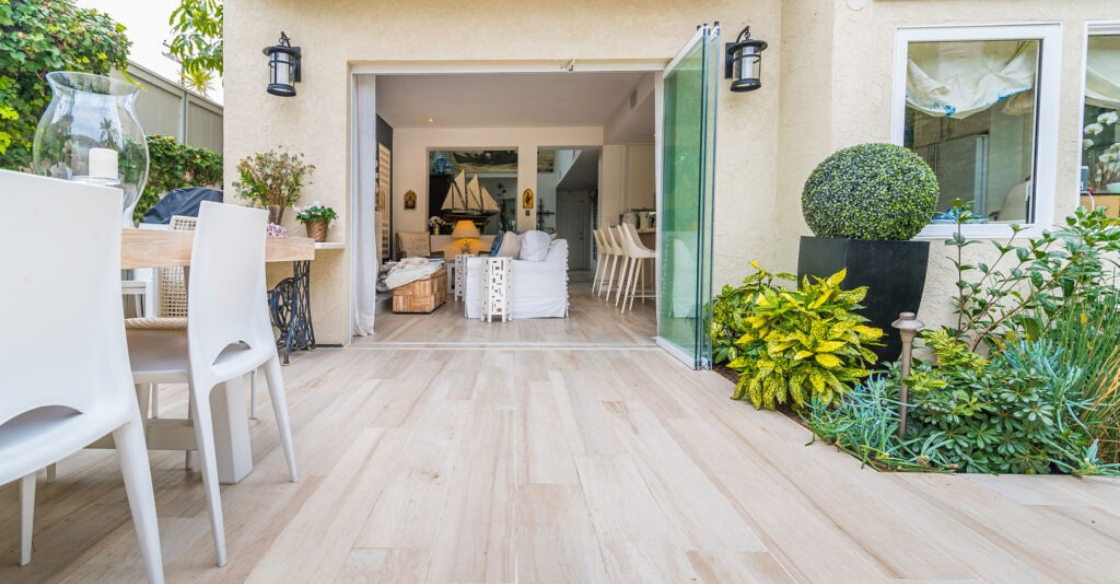 Backyard with indoor-outdoor space