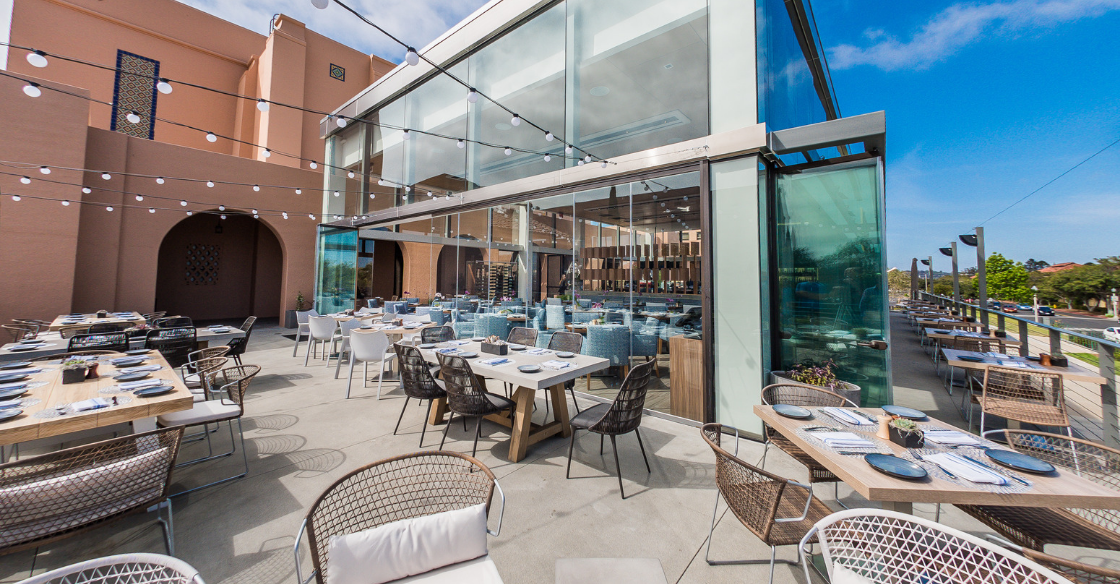 Outdoor dining at The Lot, San Diego, California