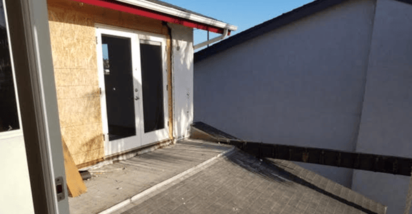 project before glass wall system