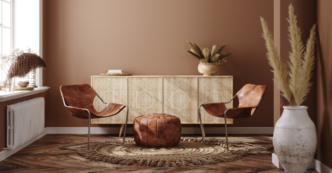 Sitting room with lots of natural elements