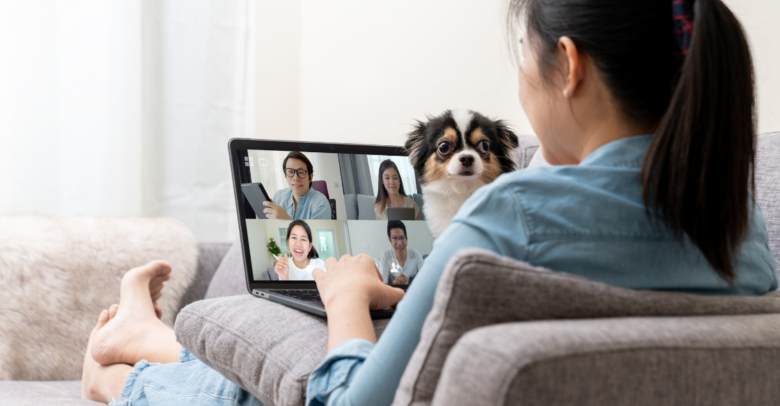 woman in virtual meeting