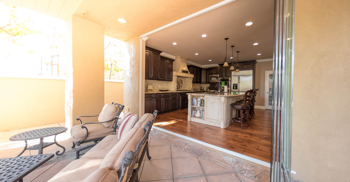 frameless glass doors letting natural light in