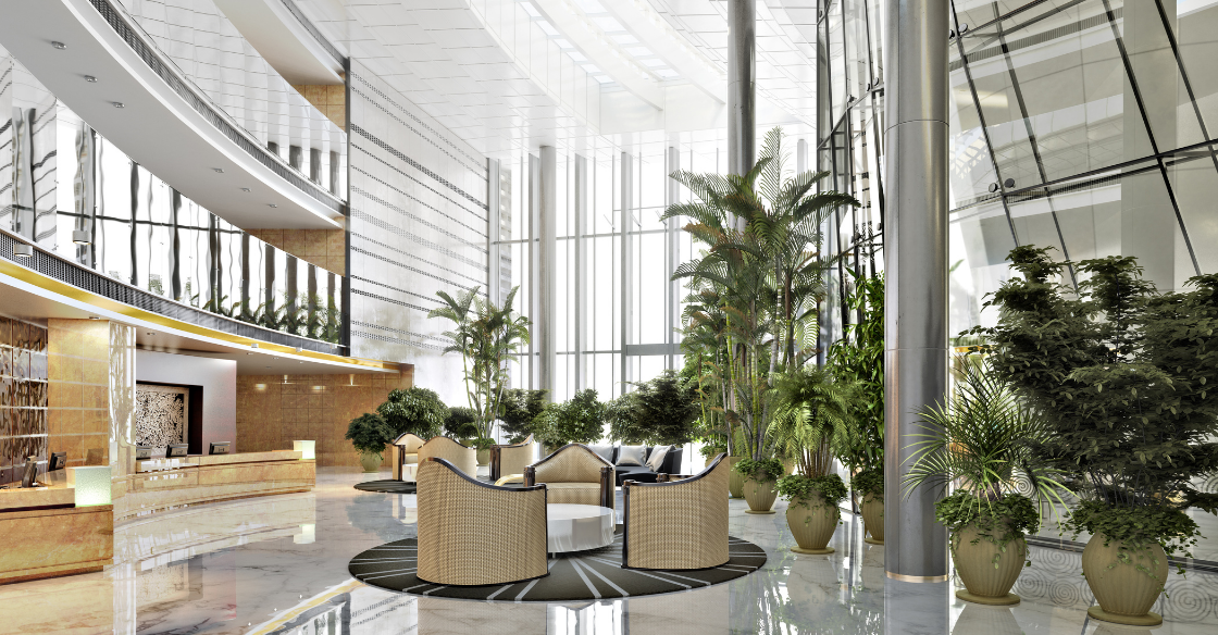 Welcoming Commercial Building Lobby