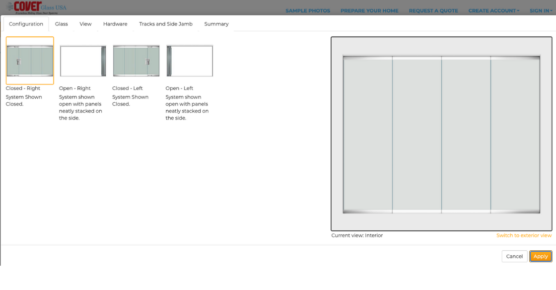 Cover Glass Visualizer - configuration 