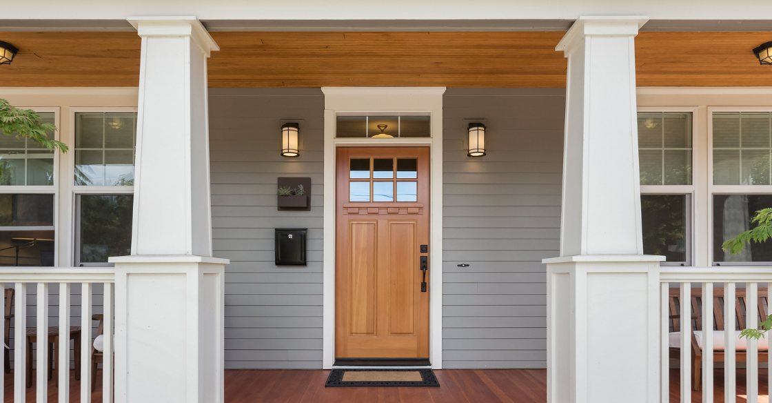 Wooden front door